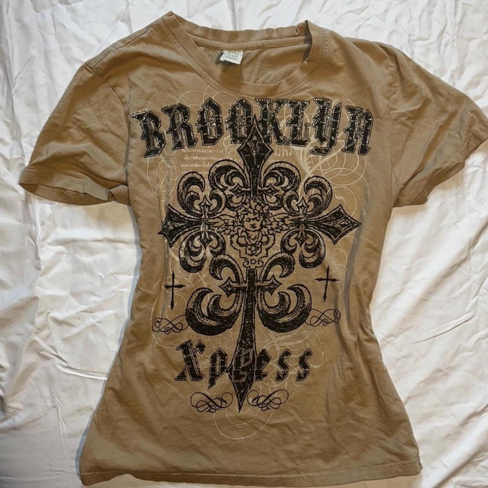 Brooklyn Graphic Tan Women's Top *see caption*